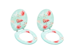Vidaxl Assentos Sanita Com Tampas 2 Pcs Mdf Design Flamingo