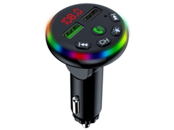 Transmissor Fm Isqueiro USB Cartão SD CarregameNão rápido USB Carregador de telefone Bluetooth 5.0 Handsfree Car Kit MP3 Player (Preto) ENKERS