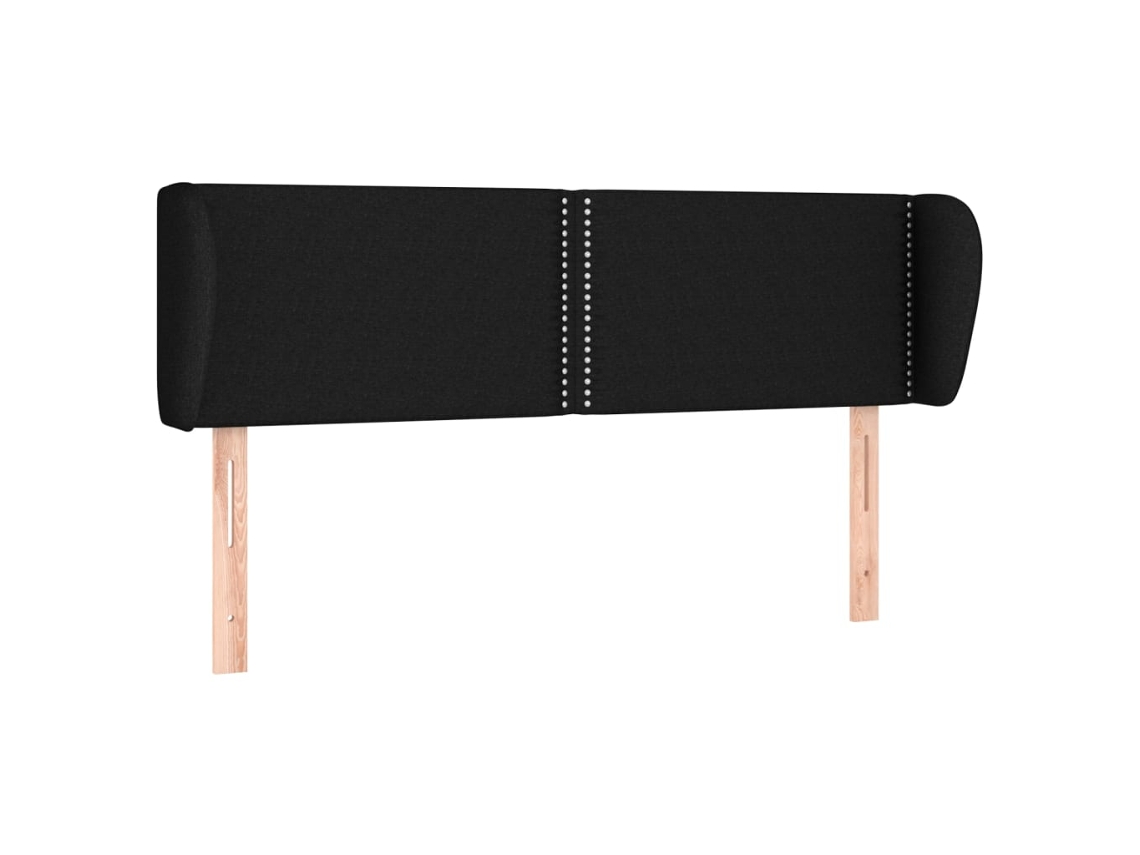 Cabeceira de Cama com Abas Tecido Preto MAISON EXCLUSIVE (147x23x78 cm)
