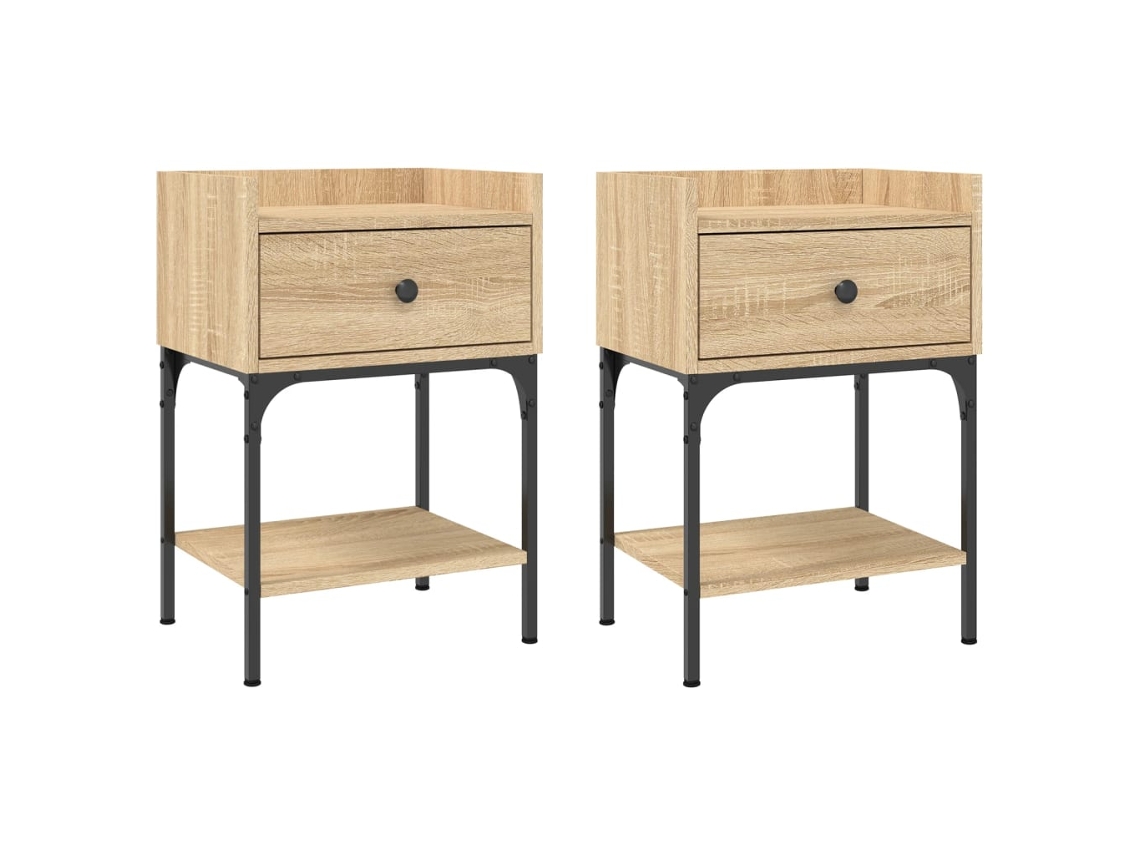 Bedside Table, Bedside Tables Vidaxl Marrom Madeira Processada (n/a)