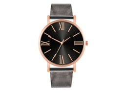 Reloj De Moda Para Parejas Con Correa De Malla Dial Redondo Cuarzo Unisex
