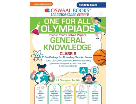 Livro Oswaal One For All Olympiad Previous Years Solved Papers, Class-6 General Knowledge Book de Oswaal Editorial Board (Hindi)