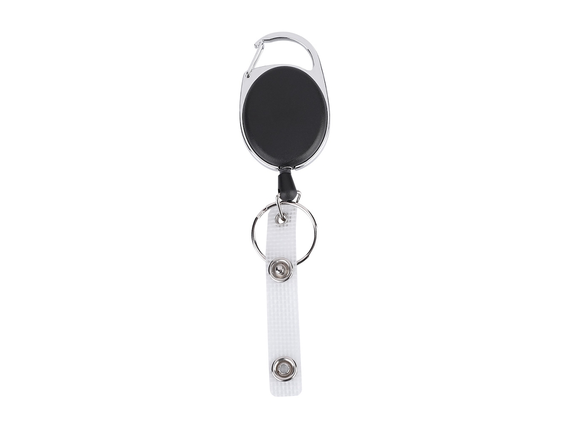 Reel Chave Nylon Retrátil com Carabina e Clip de Cinto