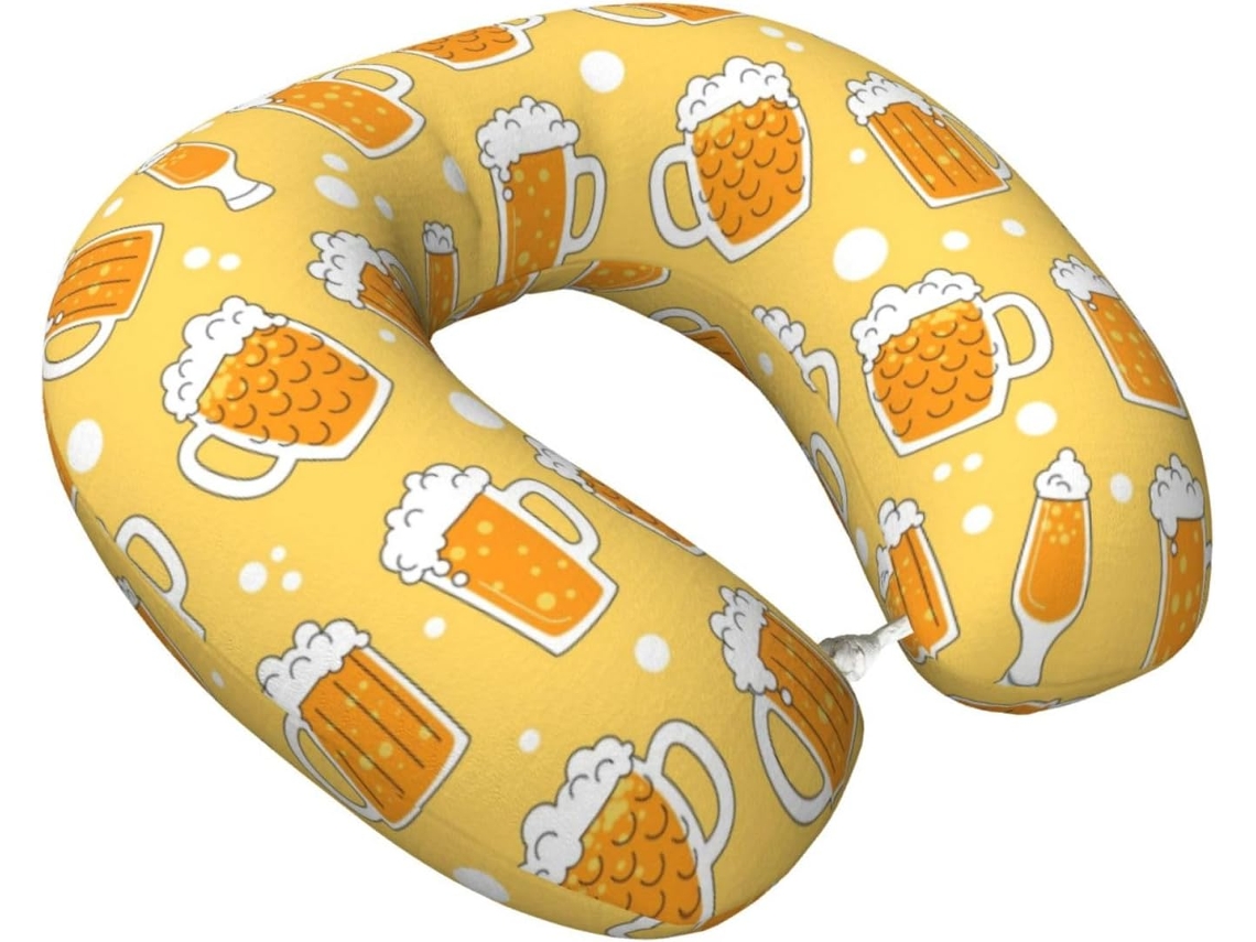 Travesseiro de Viagem Vosery Beer D em Espuma Suporte Conforto Avião