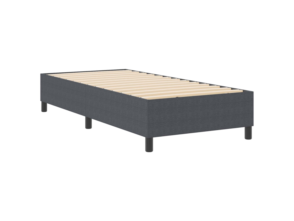 Cama De Solteiro | Camas Para Quarto | Estrado De Cama Plataforma Cinza Escuro 100 X 200 Cm Tecido