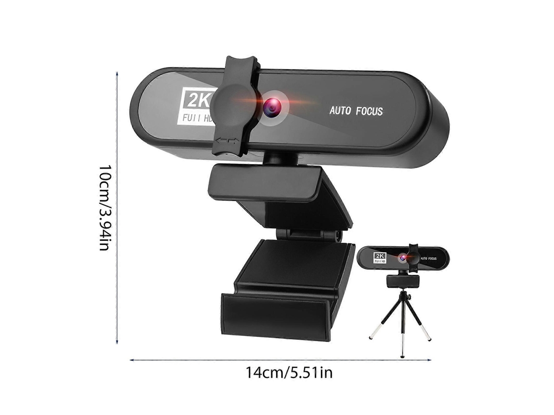 Webcam 2k Full Hd 1080p Para Pc, Computador E Notebook Com Gravação De Vídeo, Lente Com Foco Automático, Microfone E Proteção De Privacidade.
