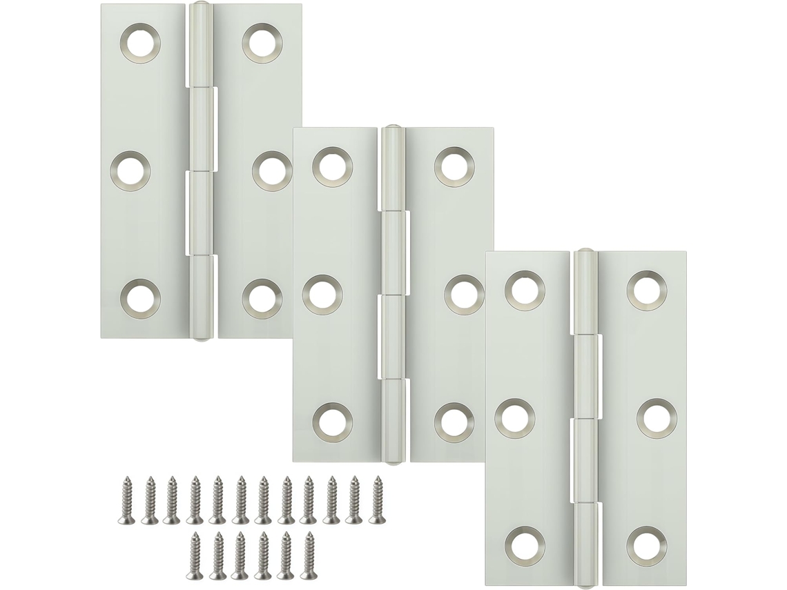 Dobradiças De Aço Inoxidável, Pacote Com 3 Unidades, Dobráveis, Para Armários, Dobradiças De Batente E Ferragens Para
