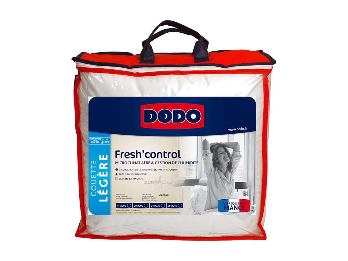 Edredão Fresh Control DODO (Branco - Tecido e veludo - 240x220x5 cm)
