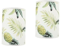 Conjunto De 2 Abajures Decorativos Em Tecido Com Estampa De Abacaxi, Elegantes E Práticos, Para Abajures De Mesa