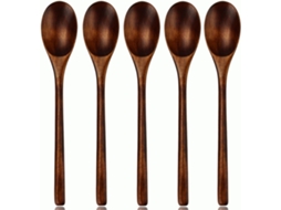 Colheres De Madeira Japonesas, Utensílios Elegantes De Madeira Natural Para Cozinhar Com Segurança Em Superfícies Antiaderentes, Cabo Resistente, Resi