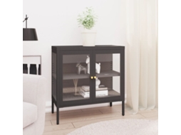 Vidaxl Aparador 70x35x70 Cm Vidro E Aço Antracite