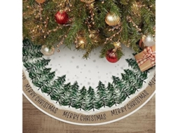 Saia De Natal Elegante, Com Padrão De Pinheiros E Flocos De Neve, 48 Polegadas/122 Centímetros, Ideal Para Decorar Festas Natalinas, Ergo...