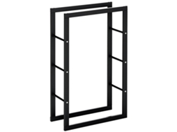 Suporte para Lenha BTFORUS,metal preto,100kg,60x25x100cm