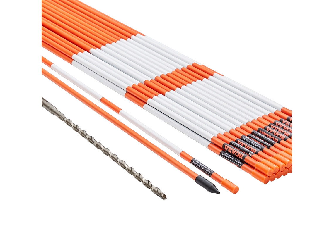 Marcadores de Entrada de Automóveis VEVOR 30 Pcs de 48 Polegadas 0 31 Polegadas de Diâmetro Postes de Fibra de Vidro Laranja