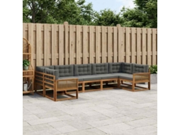 Vidaxl Conjunto De Sofás Para Exterior 7 Unid. Natural E Antracite