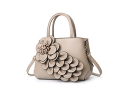 Bolsa Feminina de Couro Pu Estilo 2026 com Estampa Floral, Modelo de Mão Ou Ombro. estilo Cáqui Dois YUNZII
