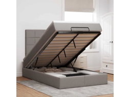 Moldura De Cama Otomana Vidaxl Com Tecido Cinza 120x200cm