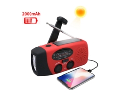 Rádio de emergência AQUAFORGE com manivela, bateria 4000mah, am/fm, alerta meteorológico, música auxiliar