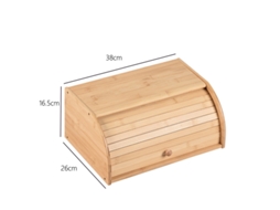 Caixa De Pão, Creative Home, Faia Natural, 38*26*16,5 Cm, Tampa De Enrolar, Clássica
