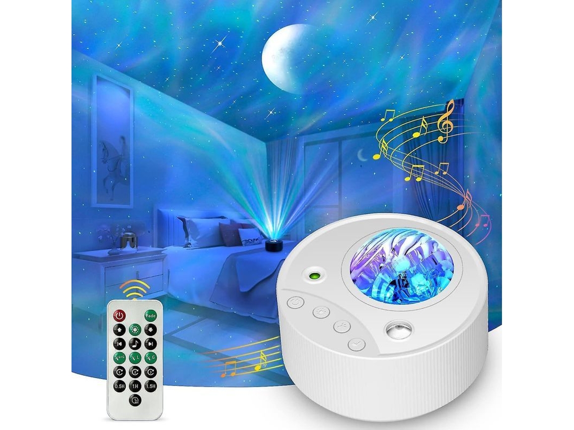 Lâmpada Projetor Aurora Boreal Luzes De Estrela Com Som Branco Para Quarto Decoração Infantil