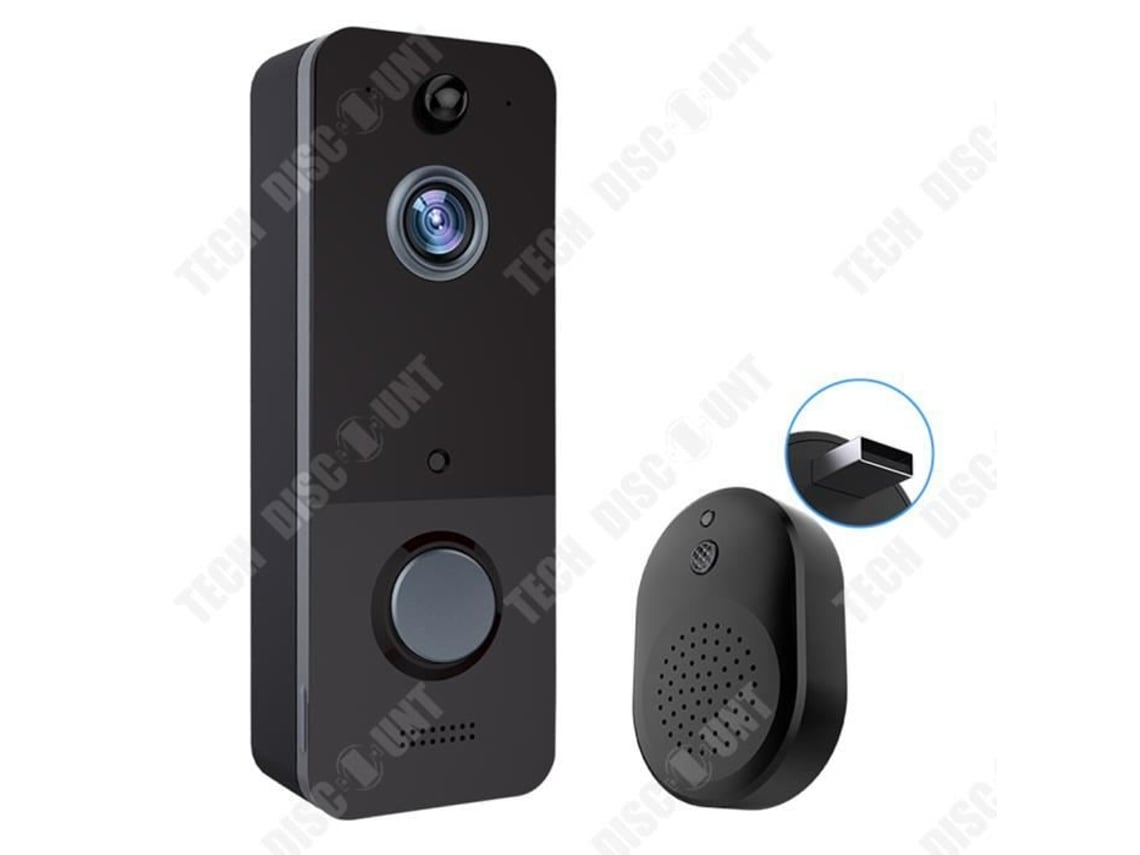 Campainha de Vídeo Td® Hd Wifi Detecção de Movimento Aplicativo Móvel Interfone de Voz Brilvibera wer