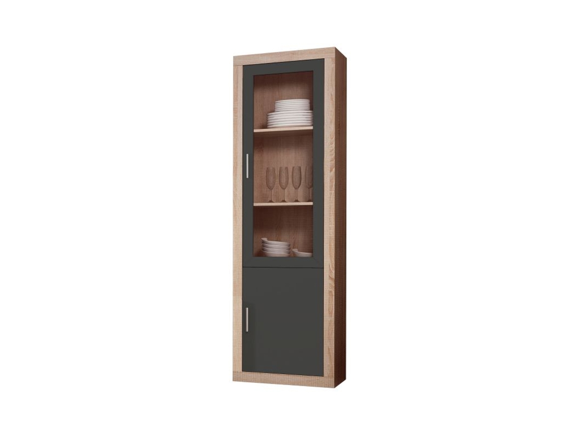 Vitrine HOMESOUTH Nuka 2 Portas (Grafite - 60x193.2x34.6 cm)