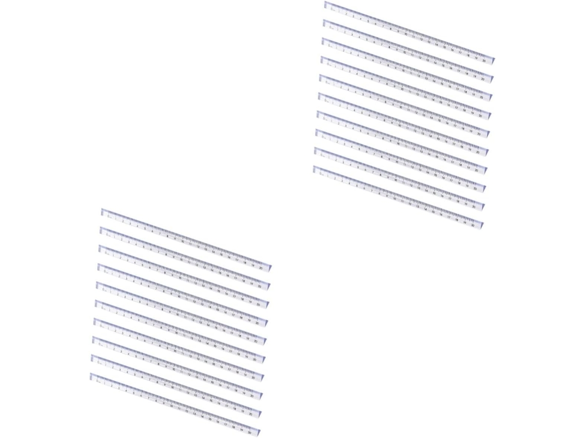 Tofficu Conjunto De 20 Réguas Triangulares Transparentes