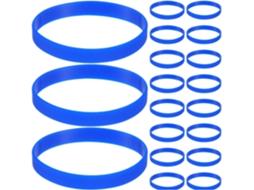 Pulseiras de silicone sólidas e elásticas Sosoport, azul escuro, pacote com 60 unidades, tamanho ajustável unissex.