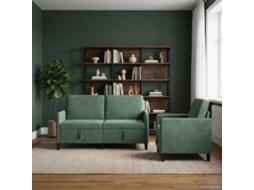 Vidaxl Conjunto De Sofá Com Armazenamento 2 Unid. Verde Do Mar