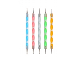 5pcs Caneta De Ponto 2 Way De Acrílico Com Design Espiral Para Arte De Unhas E Modelagem