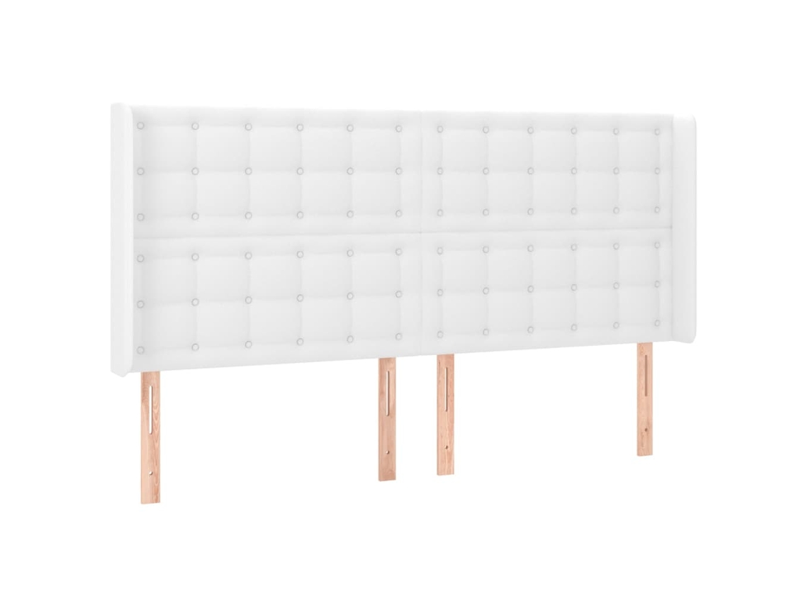 Headboard, Headboards Vidaxl Branco Couro Artificial (183 X 16 X 118/128 Cm)