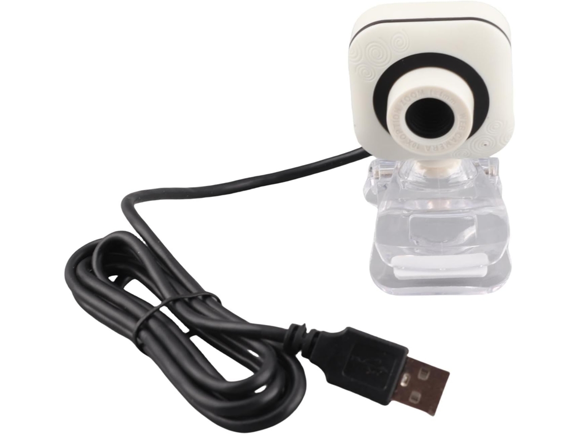Webcam Com Microfone Embutido, Acessório Para Pc, 480p, Branca, Com Clipe
