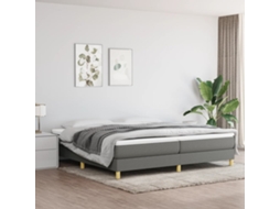 Vidaxl Estrutura De Cama Com Molas 200x200 Cm Tecido Cinzento-escuro