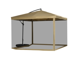 Guarda sol Ampelschirm BTFORUS com mosquiteiro, manivela, ventilação, 295cmx295cmx260cm branco e preto