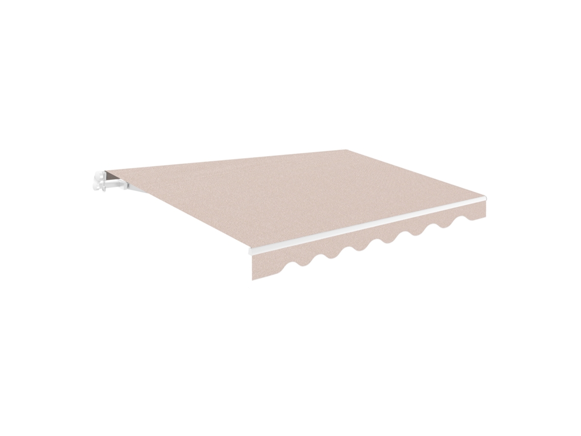 Lona para Toldo WASABI 4x2,5m, poliéster 280G/m², bege areia, com faldão ondulado