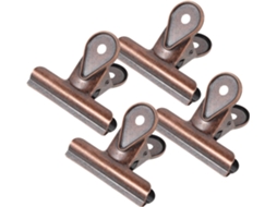 Clips de metal vintage Beauvorty Bulldog, 65 mm, conjunto de 4 clipes retrô para mesa e cozinha.
