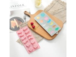 2 Psc Mini Molde de Silicone de Natal de 12 Cavidades para Fazer Sabonete Vela Doces e Muito Mais Rosa