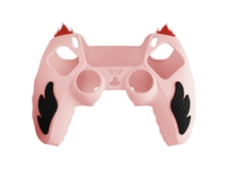 Capa de Silicone para Playstation 5/ps5 com Proteção Antiderrapante e Design de Chamas Rosa BRILVIBERA