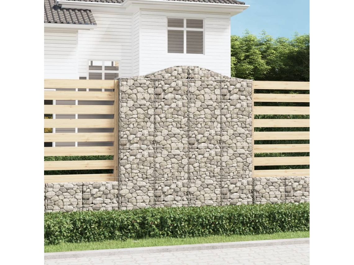 Vidaxl Cestos Gabião Arqueados 2pcs 200x30x220/240cm Ferro Galvanizado