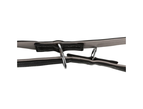 Trela Ajustavel em Pele 'Active Comfort' 2Mt/25Mm Preto/Cinza