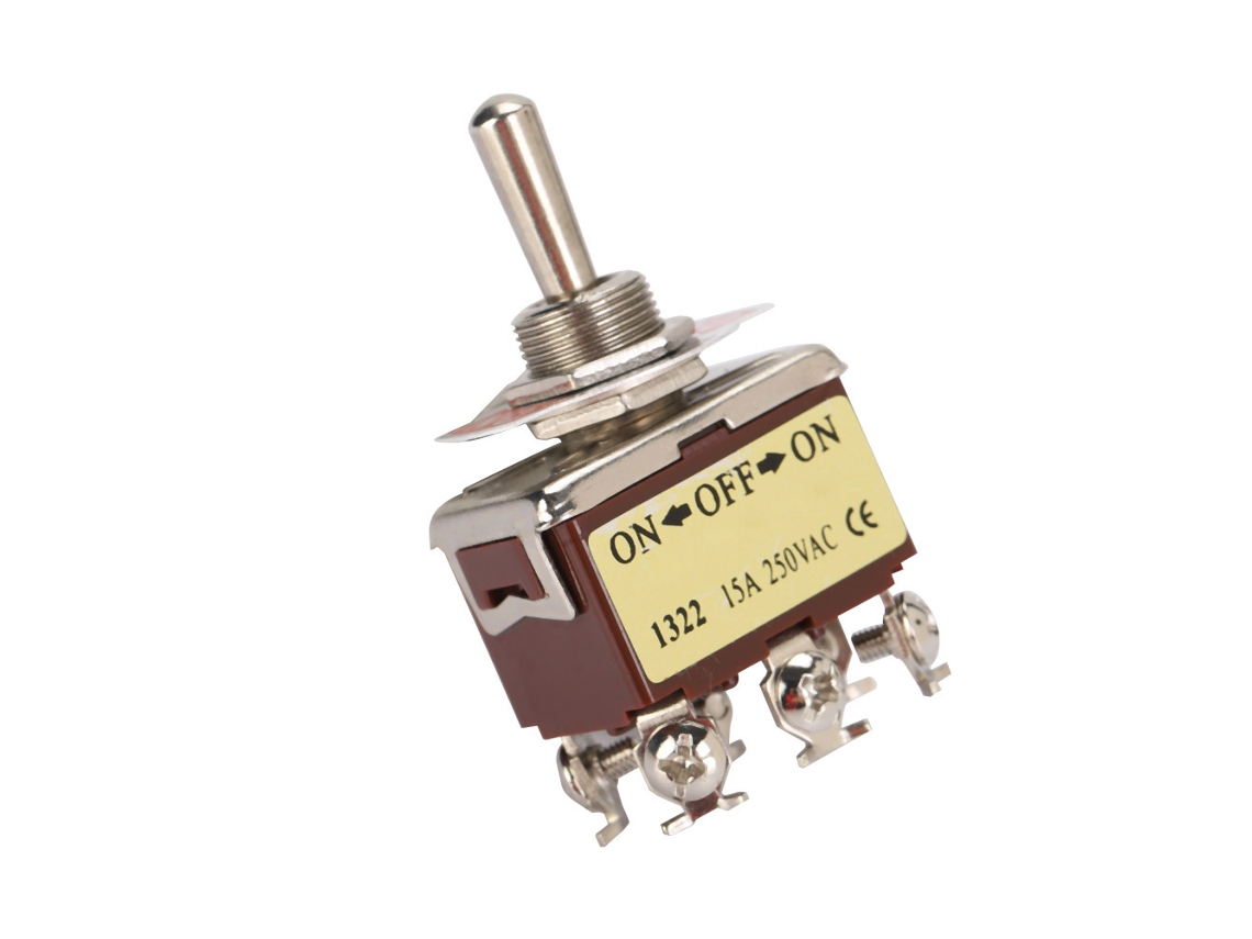 Interruptor Toggle Dpdt 6 Pinos 3 Positions 250v 15a Furo 12mm 5pcs