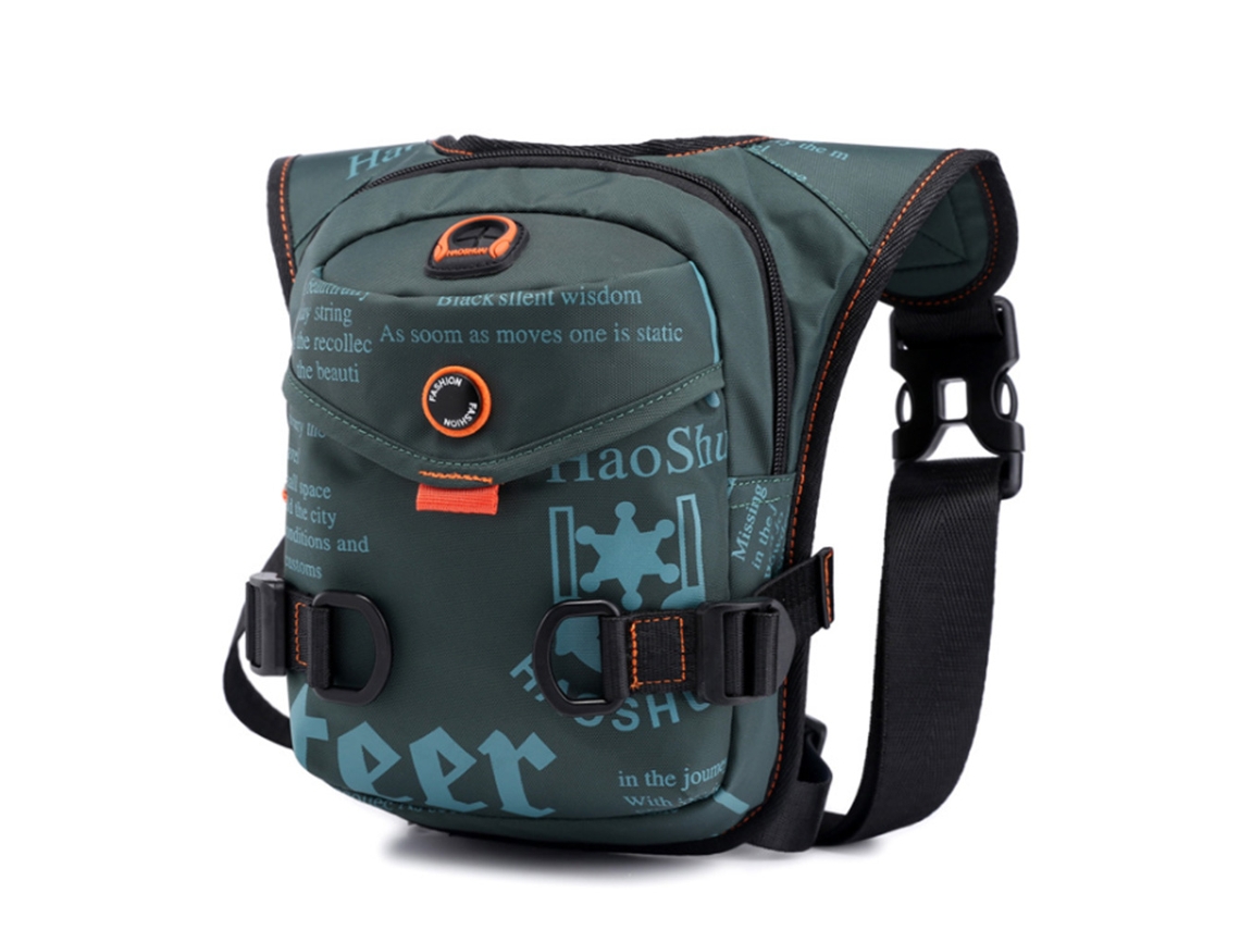Bolsa De Perna Para Homem Impermeável Nylon Estilo Elegante Bolsa Cintura Peito Para Viagem Outdoor Preto-verde