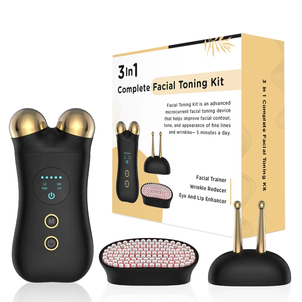 (preto) Aparelho 3 Em 1 Para Lifting Facial E Terapia De Luz Para Beleza Dos Olhos