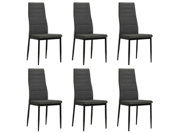 Conjunto 6 Cadeira De Jantar Vidaxl Cinzeto Tecido (43 X 44 X 96 Cm)