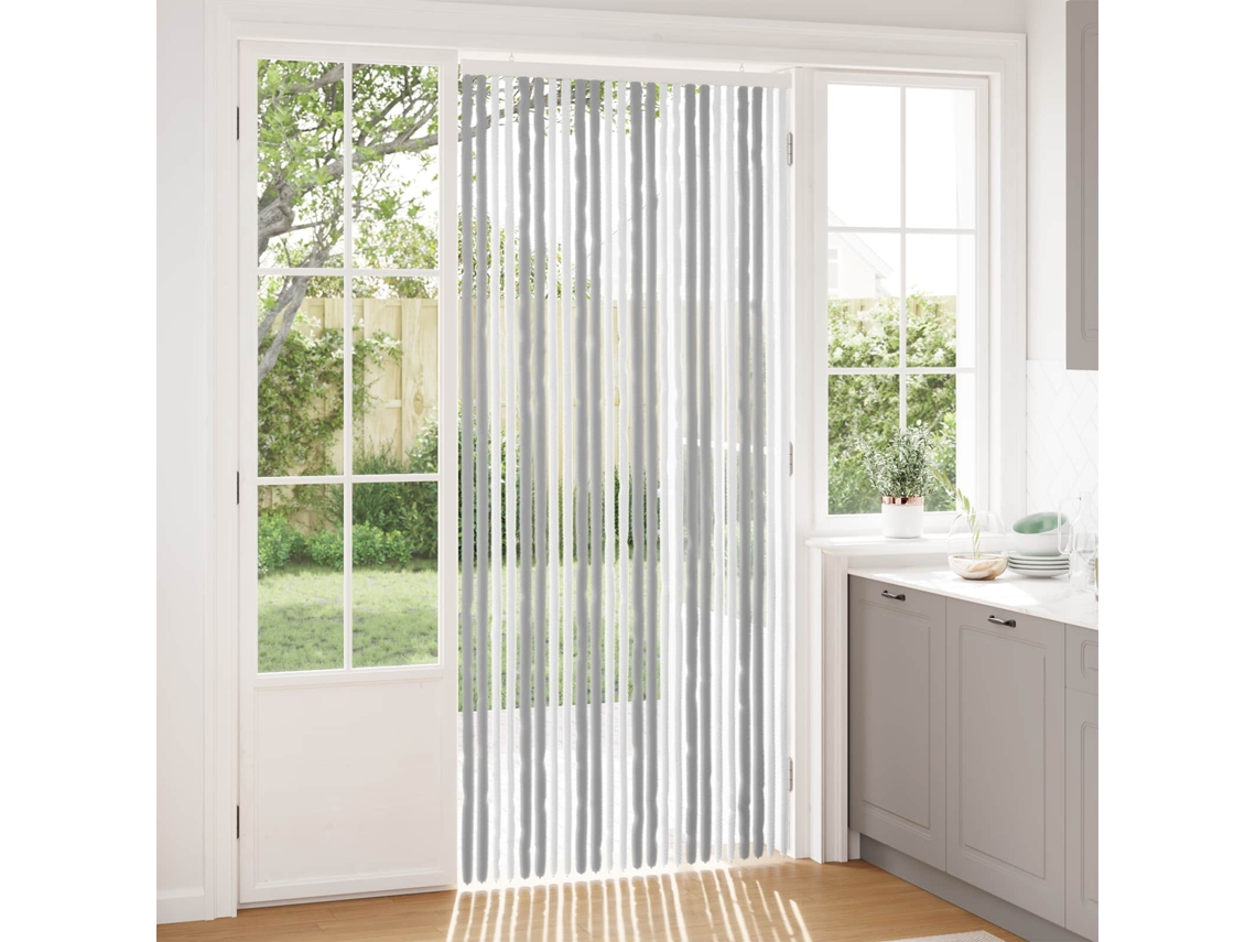 Vidaxl Cortina De Insetos Chenille Cinza E Branco 100 X 230 Cm 100% Pp