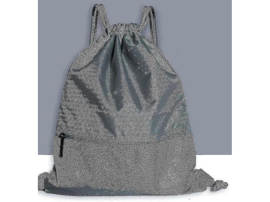 Mochila com Cordão, Mochila de Ginástica, Bolsa Escolar, Bolsa Esportiva Cinza para o Ensino Médio BRILVIBERA