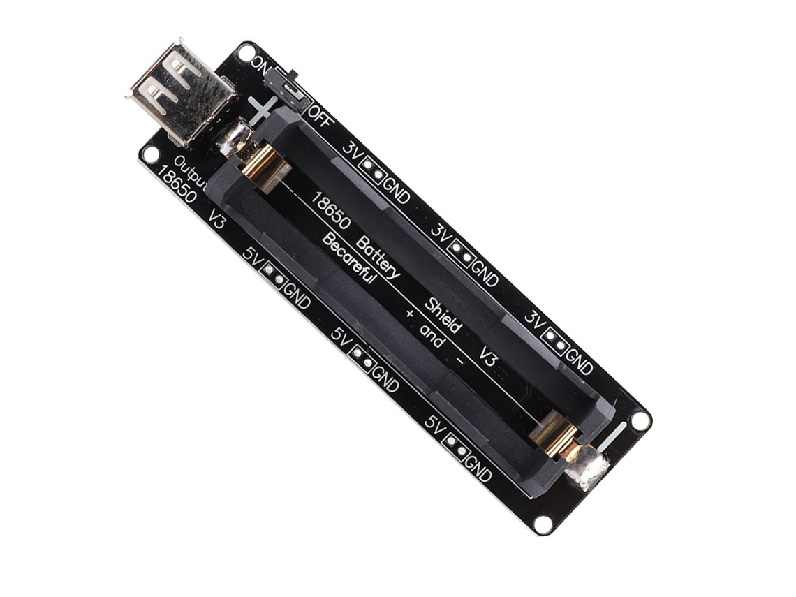 Placa Shield Laxiscreed Com Bateria 18650 E Múltiplas Saídas De Voltagem Para Raspberry Pi