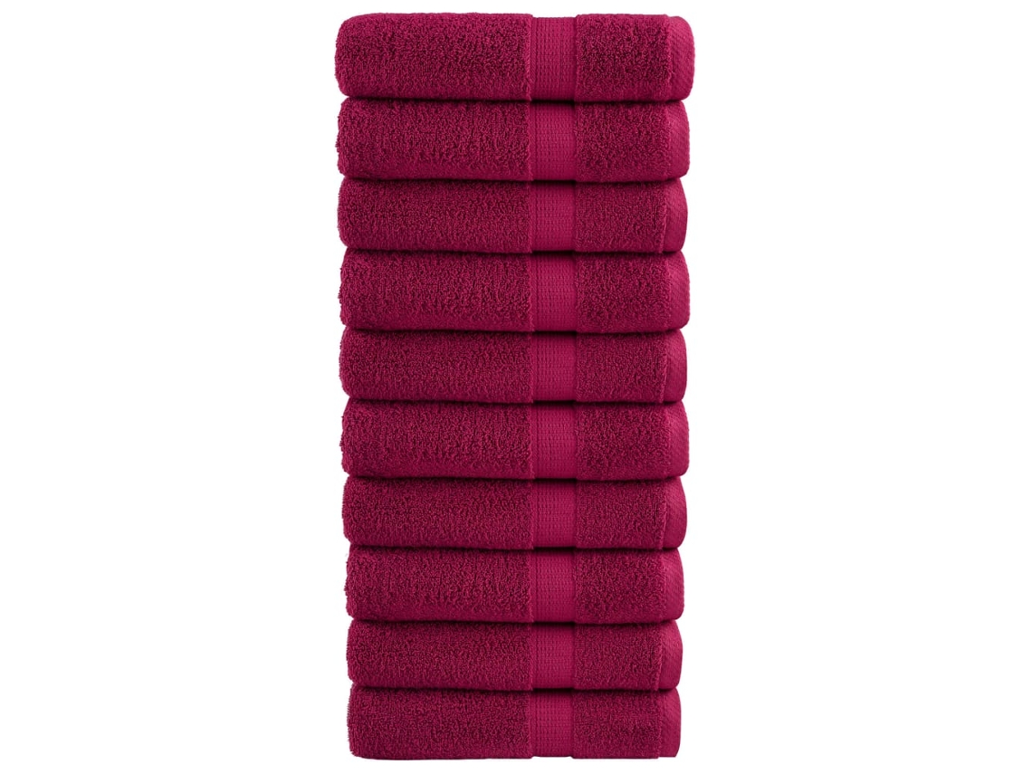 Vidaxl Toalhas De Banho Premium Solund 10pcs 100x150 Cm 600 Gsm Bordô