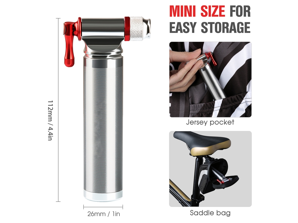 Bomba De Ar Para Bicicleta Mini Inflador Co2 Para Pneus De Bicicleta Road E Mountain Com Valvulas Presta E Schrader