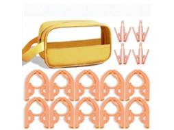 Conjunto Cabides CHRUI Dobráveis Viagem 10 Cabides com 8 Pregadores + Bolsa (amarelo)